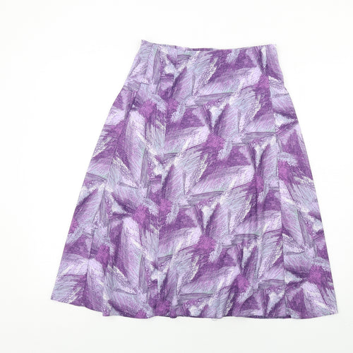 EWM Womens Purple Polyester A-Line Skirt Size 10