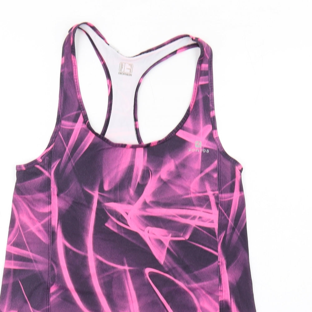 DECATHLON Womens Pink Polyester Basic Tank Size 12 Scoop Neck Pullover - Tie Dye