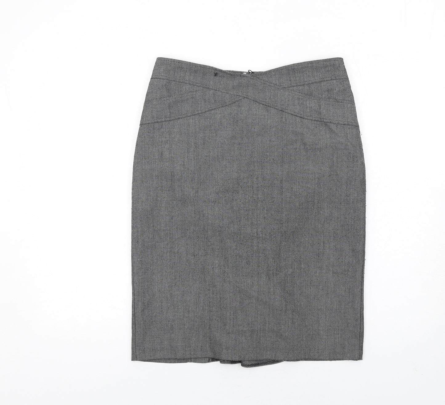 Marks and Spencer Womens Grey Polyester Straight & Pencil Skirt Size 12 Zip
