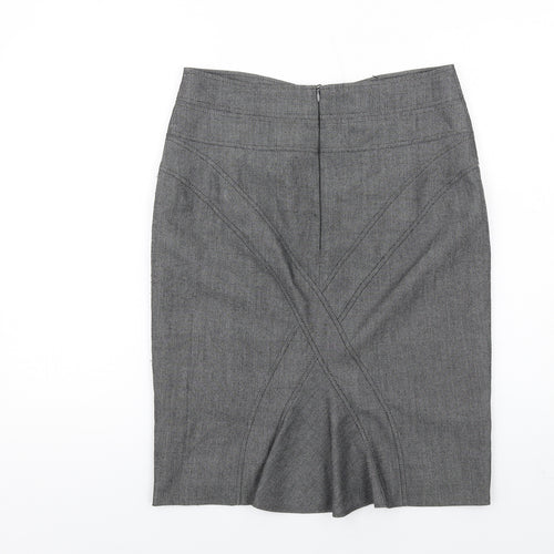 Marks and Spencer Womens Grey Polyester Straight & Pencil Skirt Size 12 Zip