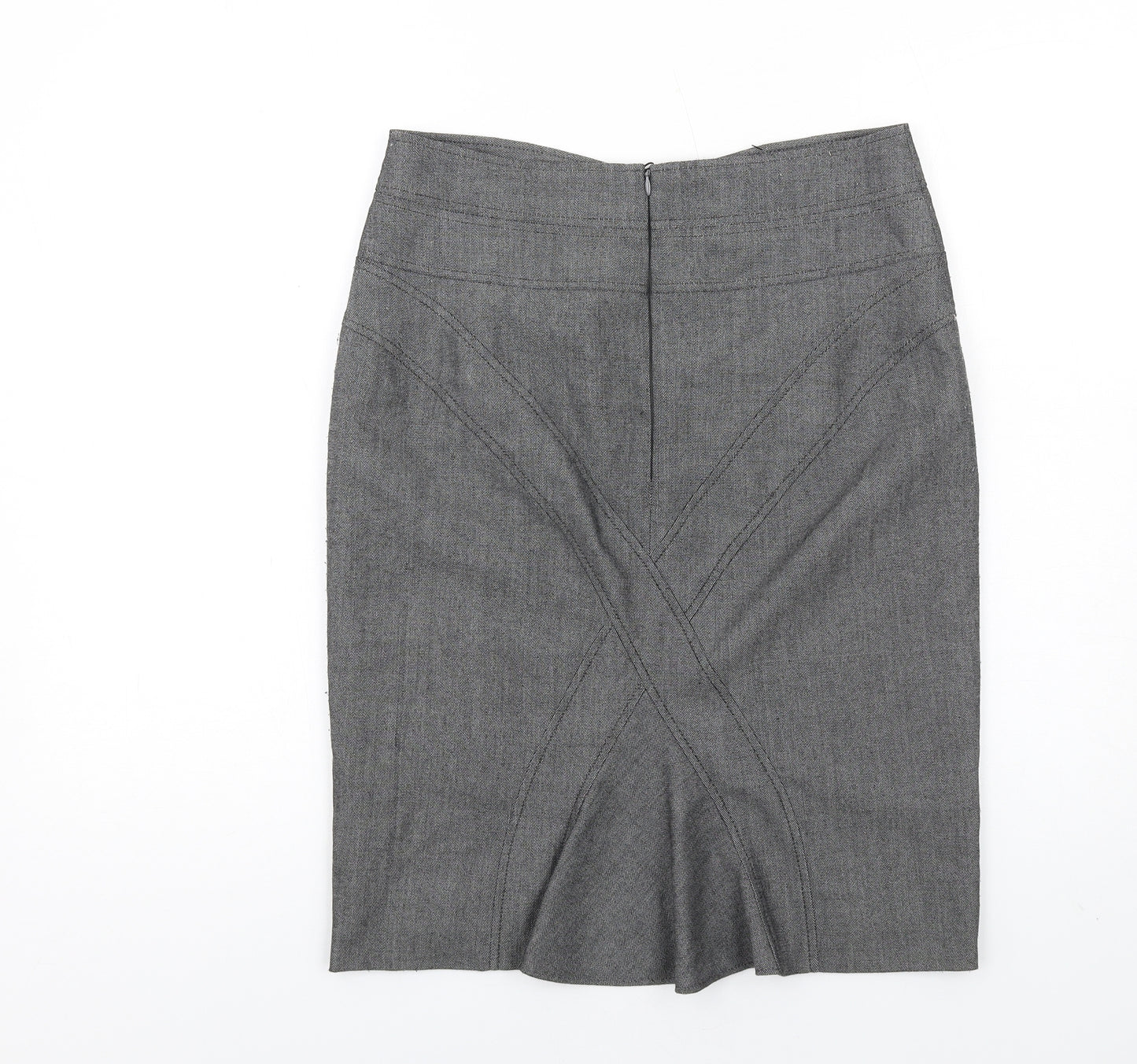Marks and Spencer Womens Grey Polyester Straight & Pencil Skirt Size 12 Zip