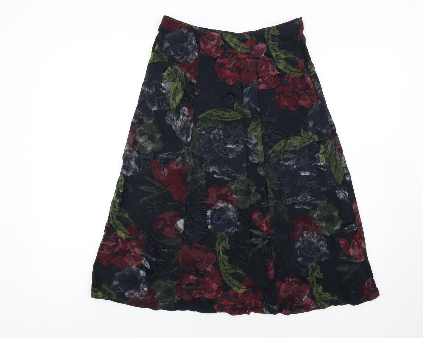 EWM Womens Multicoloured Floral Viscose A-Line Skirt Size 10
