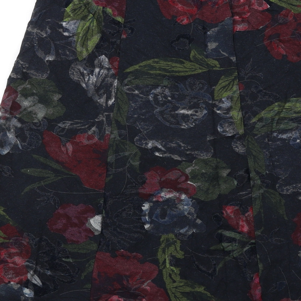 EWM Womens Multicoloured Floral Viscose A-Line Skirt Size 10
