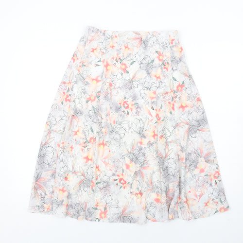 EWM Womens Multicoloured Floral Polyester A-Line Skirt Size 10