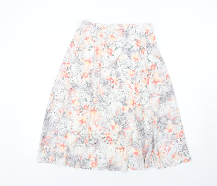 EWM Womens Multicoloured Floral Polyester A-Line Skirt Size 10