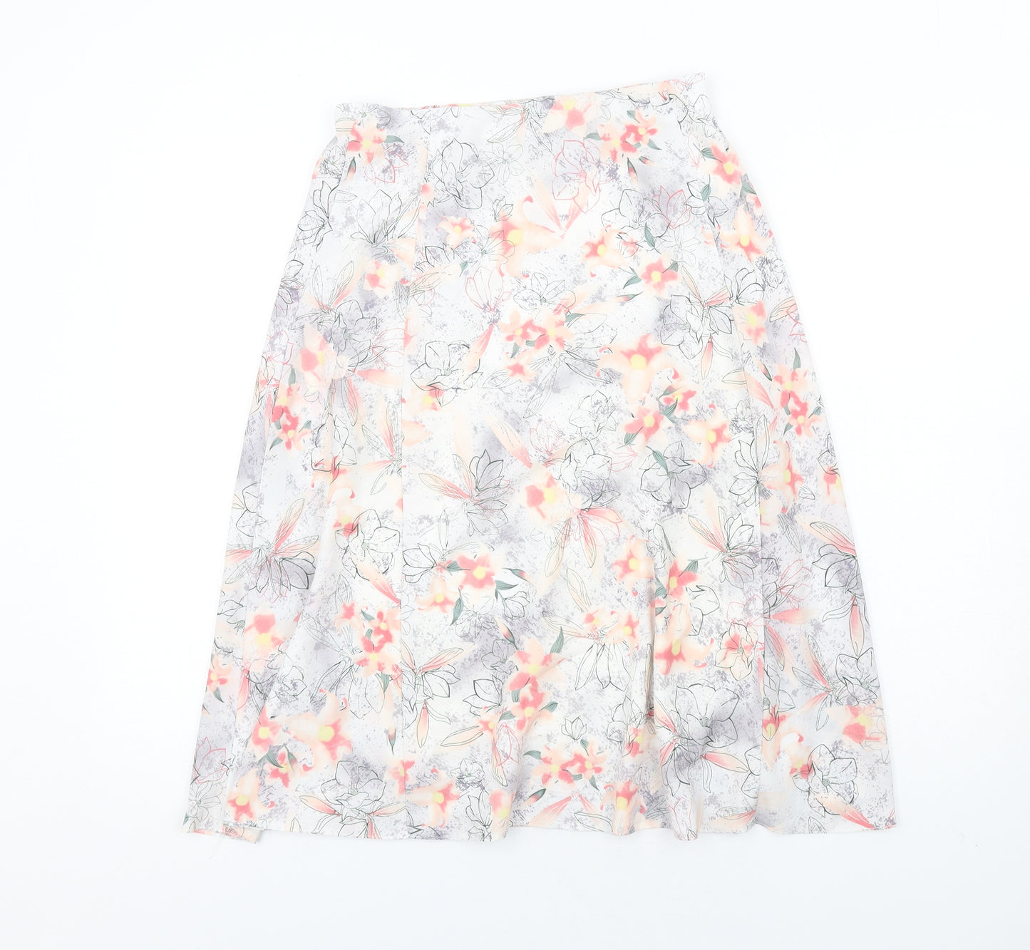 EWM Womens Multicoloured Floral Polyester A-Line Skirt Size 10