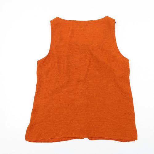Dorothy Perkins Womens Orange Polyester Basic Tank Size 14 Square Neck