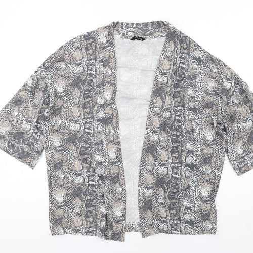 NEXT Womens Multicoloured V-Neck Animal Print Viscose Cardigan Jumper Size 8 - Snake Print