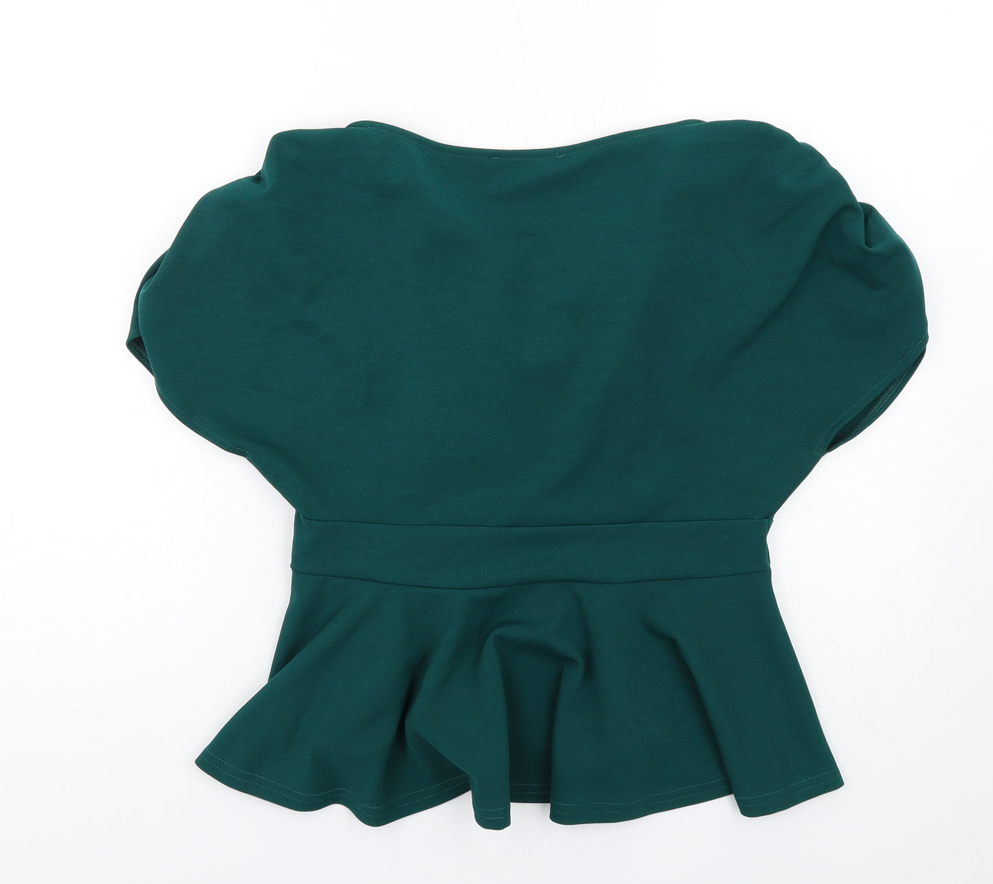 Quiz Womens Green Polyester Basic T-Shirt Size 14 V-Neck