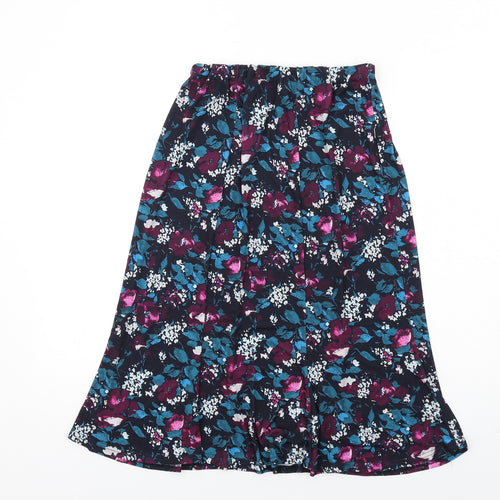 Kate Lilly Womens Multicoloured Floral Polyester A-Line Skirt Size 10