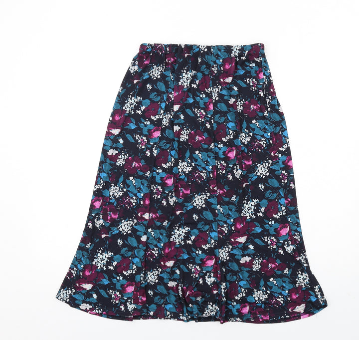 Kate Lilly Womens Multicoloured Floral Polyester A-Line Skirt Size 10