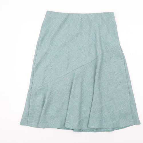 EWM Womens Blue Polyester A-Line Skirt Size 14