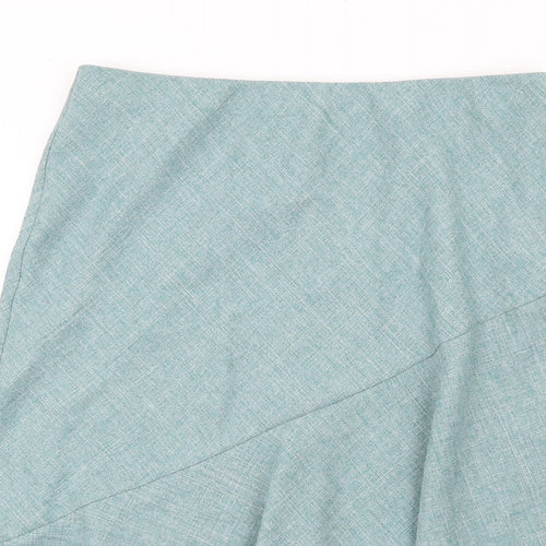 EWM Womens Blue Polyester A-Line Skirt Size 14