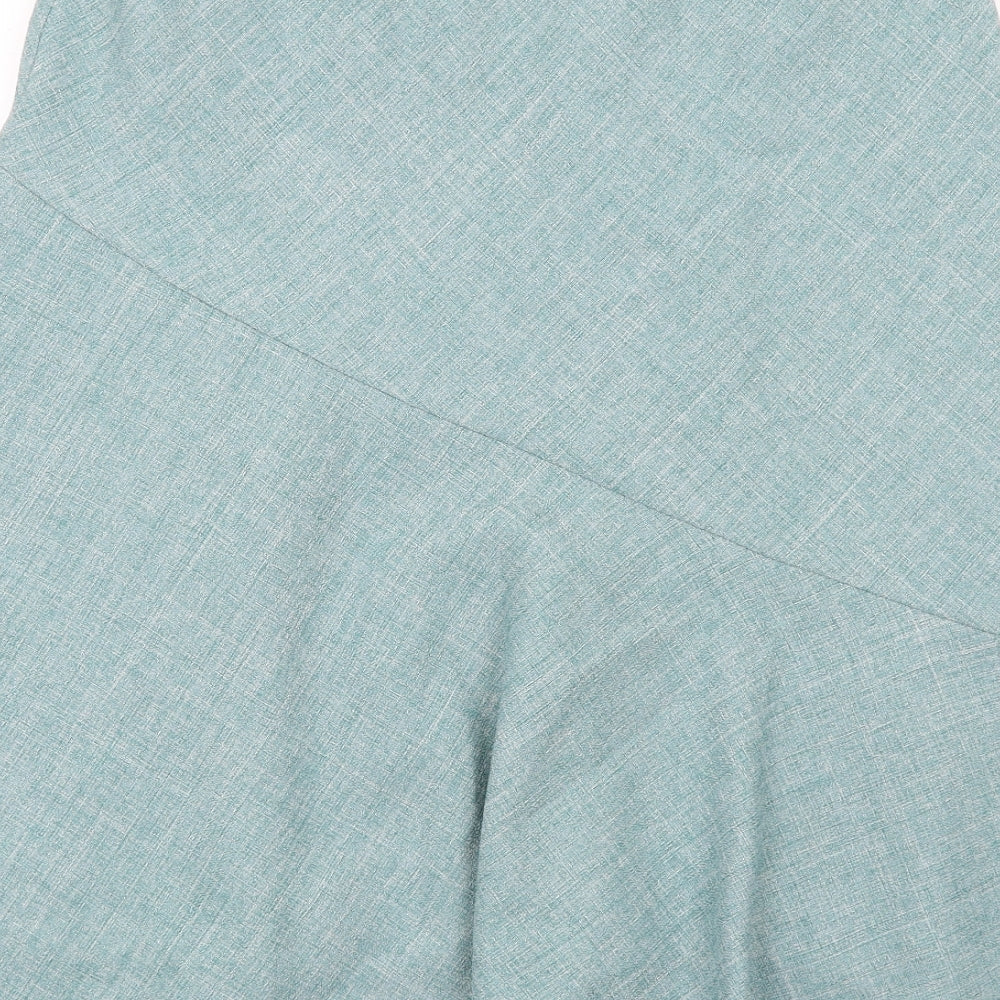 EWM Womens Blue Polyester A-Line Skirt Size 14