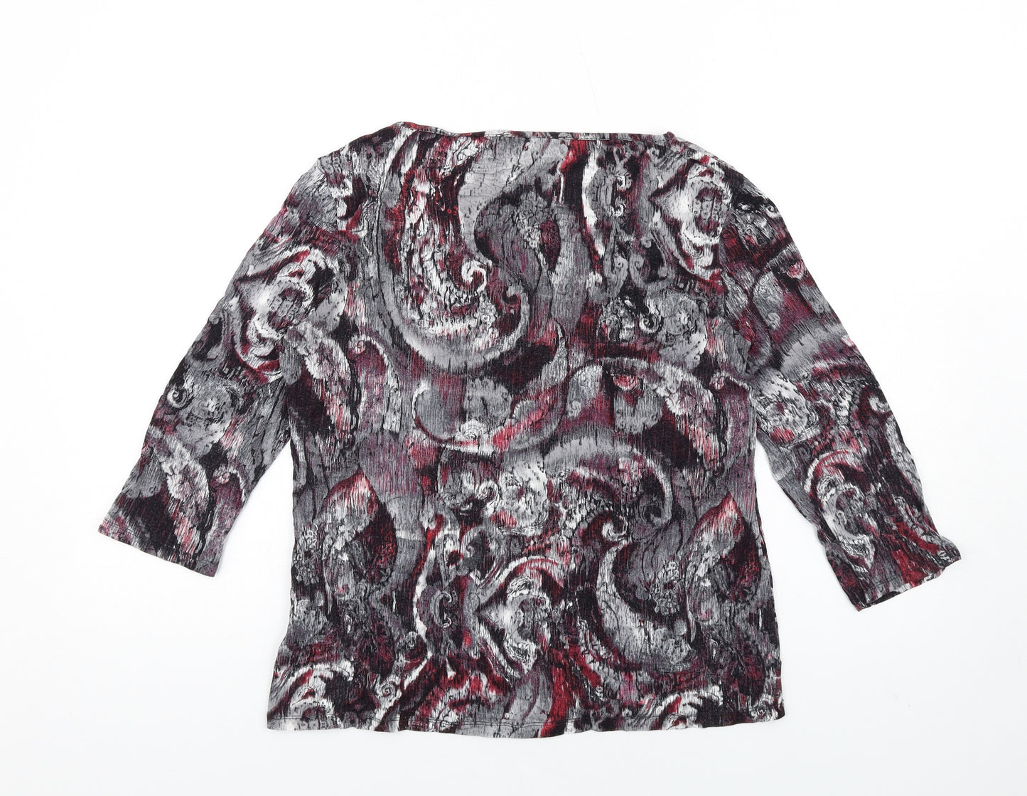 Annabelle Womens Multicoloured Geometric Viscose Basic T-Shirt Size 14 Scoop Neck