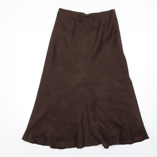 EWM Womens Brown Polyester A-Line Skirt Size 10 - Suede Style