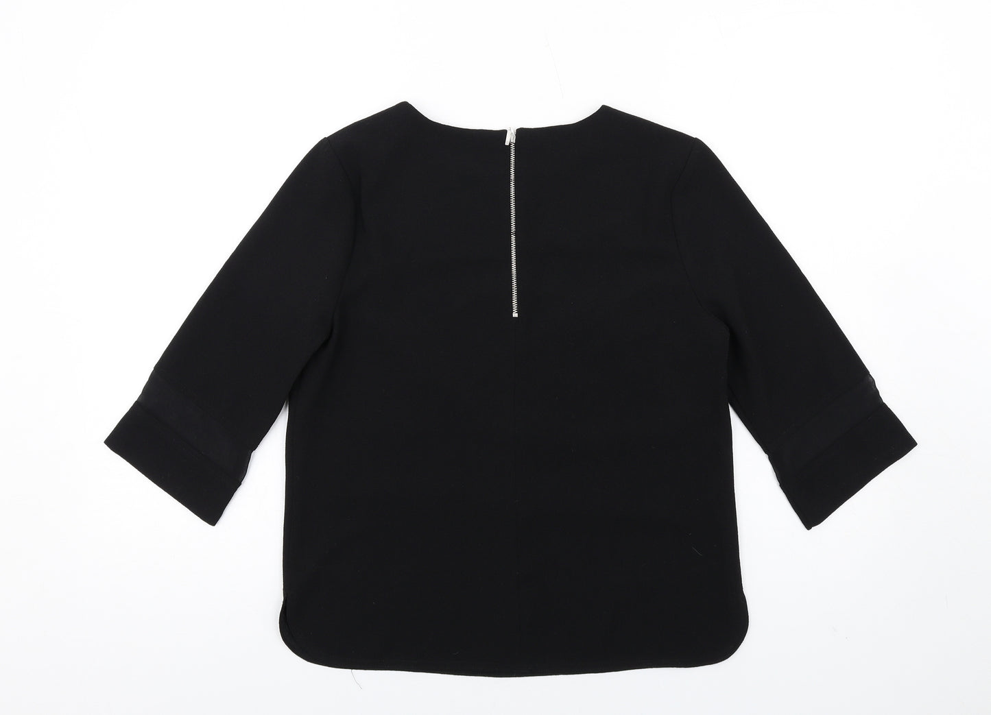 Arte Womens Black Polyester Basic T-Shirt Size 10 Round Neck - Mesh Inserts