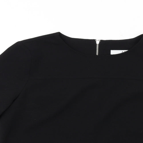 Arte Womens Black Polyester Basic T-Shirt Size 10 Round Neck - Mesh Inserts