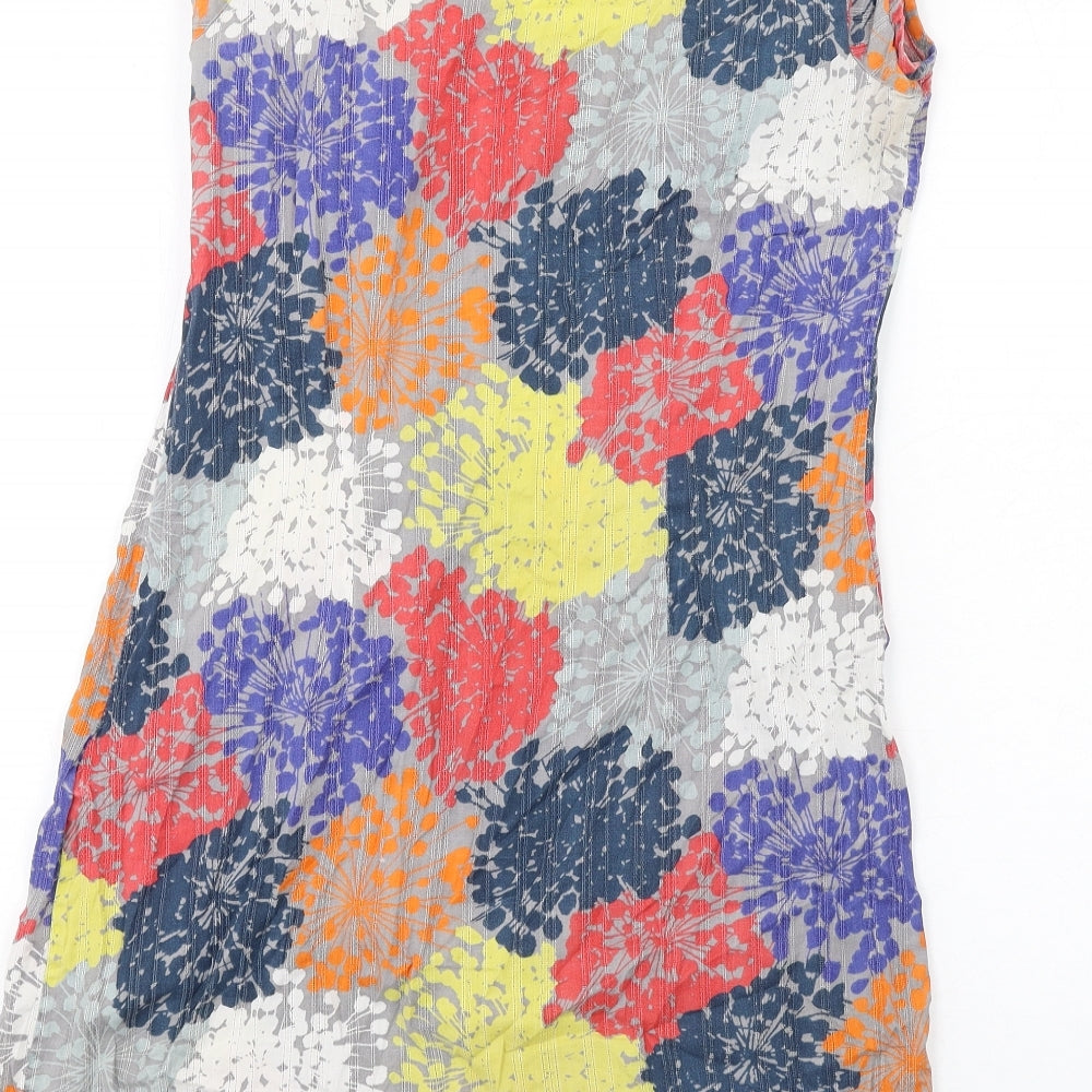 Boden Womens Multicoloured Geometric Cotton A-Line Size 10 Scoop Neck Zip