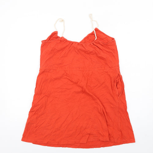 H&M Womens Orange Cotton A-Line Size M Scoop Neck Pullover