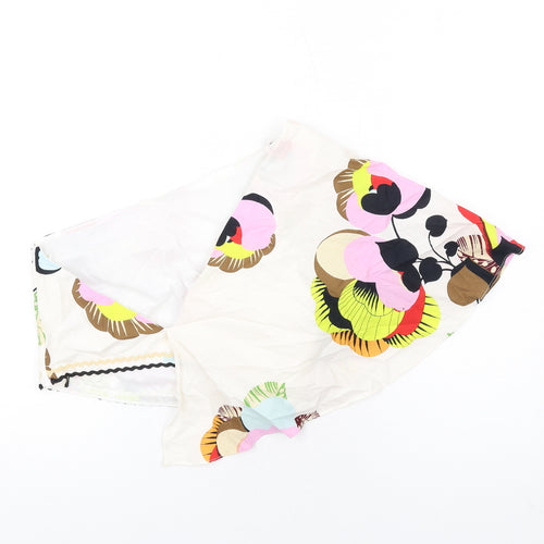 Zara Womens Multicoloured Geometric Cotton Cropped T-Shirt Size S One Shoulder