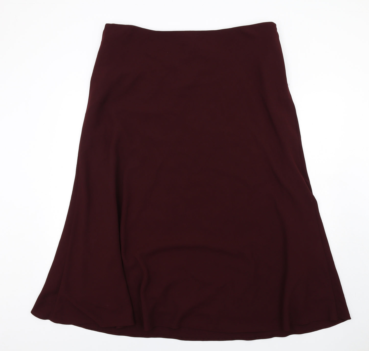 Marks and Spencer Womens Red Polyester A-Line Skirt Size 22 Zip