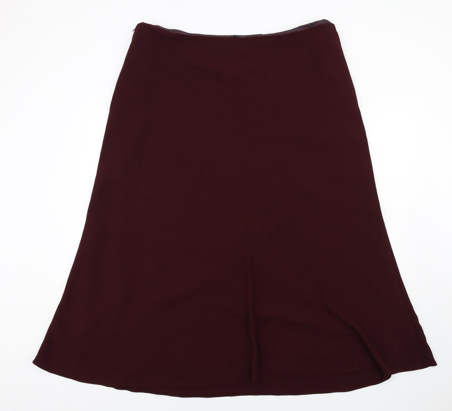 Marks and Spencer Womens Red Polyester A-Line Skirt Size 22 Zip