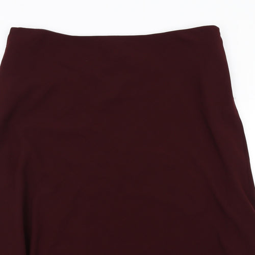 Marks and Spencer Womens Red Polyester A-Line Skirt Size 22 Zip