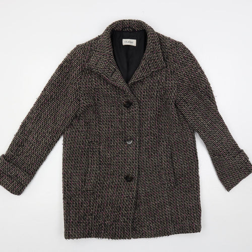 Marks and Spencer Womens Multicoloured Overcoat Coat Size 10 Button