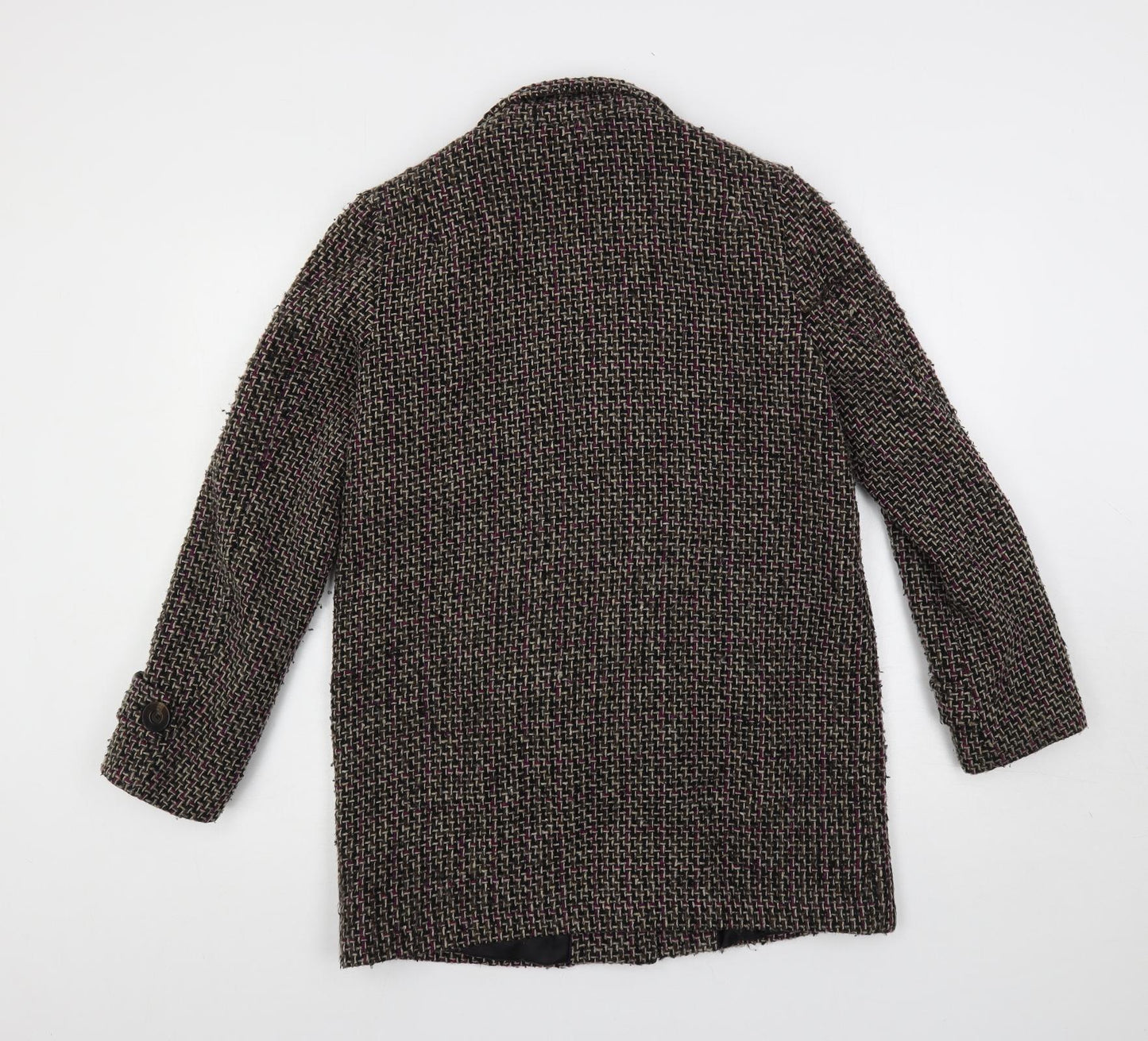 Marks and Spencer Womens Multicoloured Overcoat Coat Size 10 Button