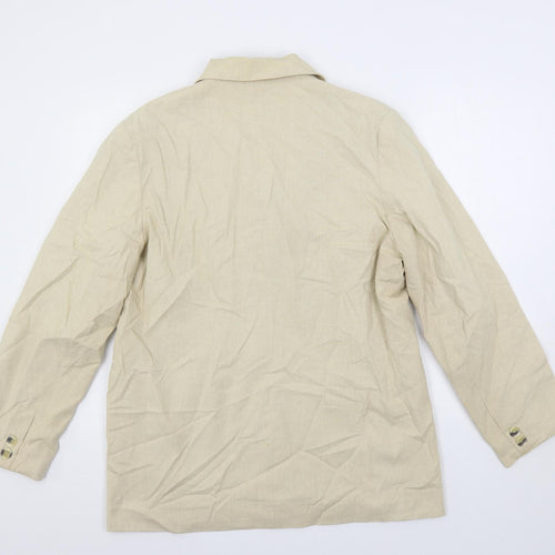 Fashion Inc Womens Beige Jacket Blazer Size 16 Button