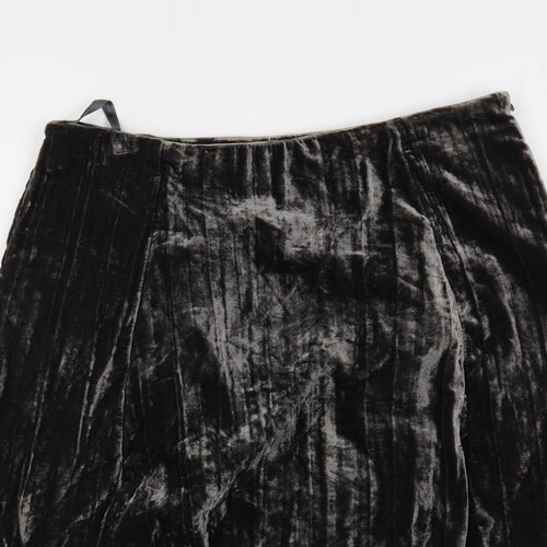 White Stuff Womens Grey Viscose A-Line Skirt Size 10 Zip - Lined