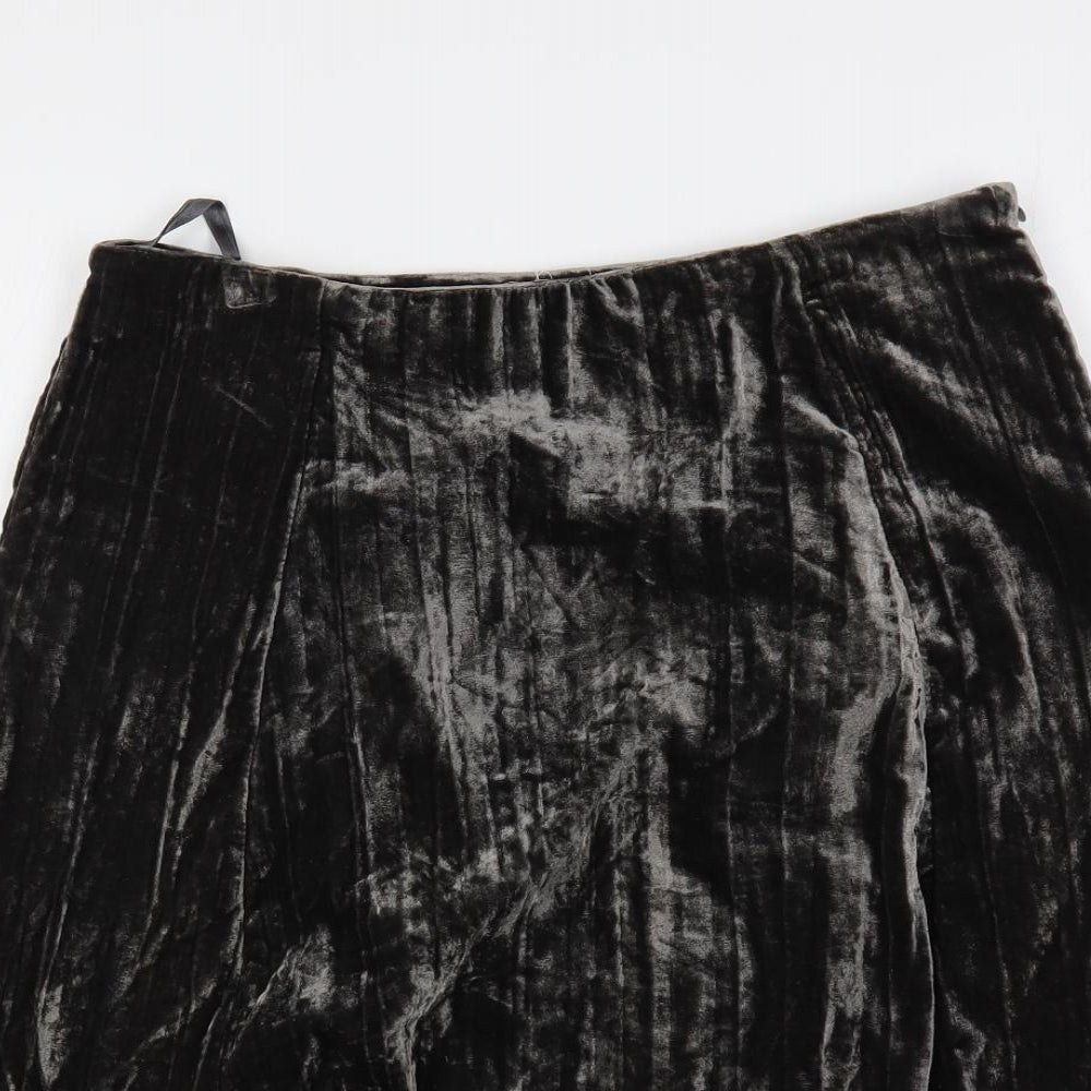 White Stuff Womens Grey Viscose A-Line Skirt Size 10 Zip - Lined