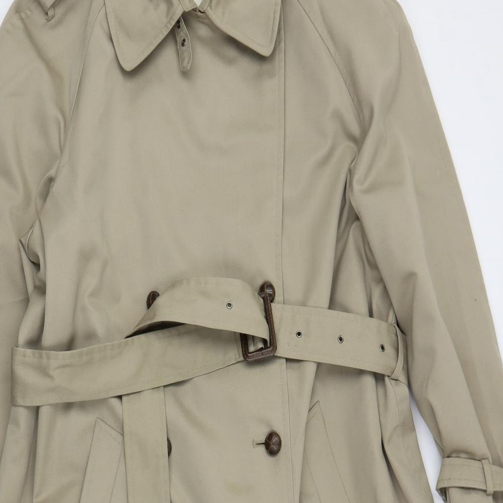 BHS Womens Beige Trench Coat Coat Size 14 Button - Belted