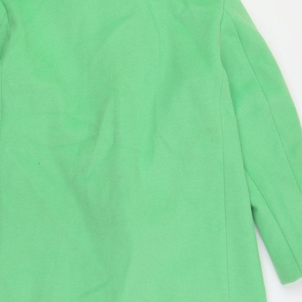 Marks and Spencer Womens Green Overcoat Coat Size 16 Button