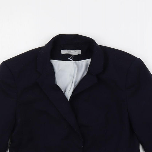 H&M Womens Blue Jacket Blazer Size 8 Button