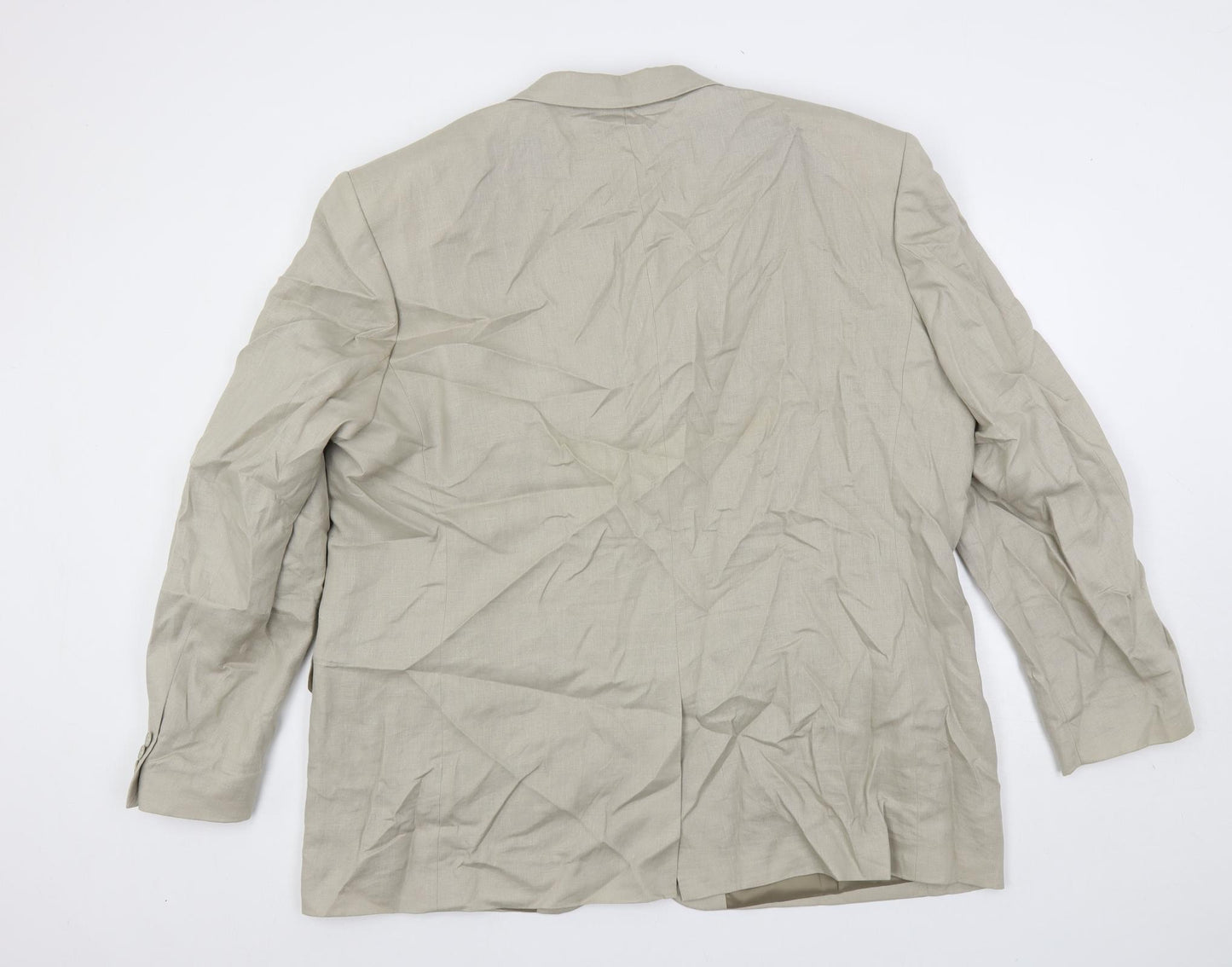 Burton Mens Beige Linen Jacket Suit Jacket Size 52 Regular