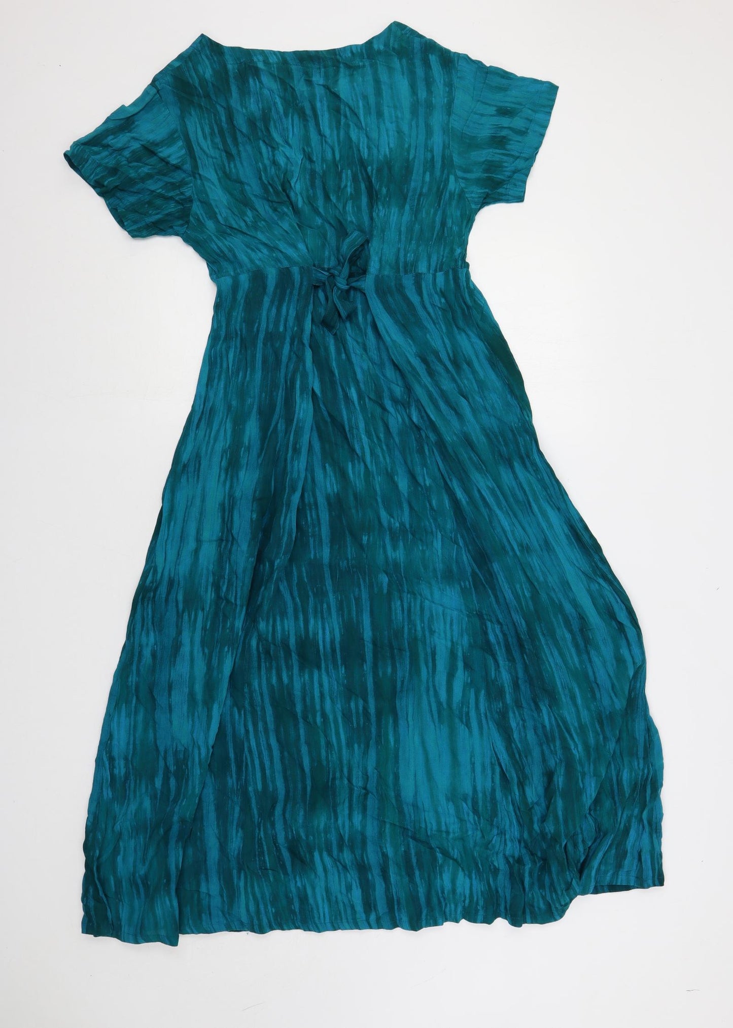 Orvis Womens Green Geometric Viscose A-Line Size S Boat Neck Pullover