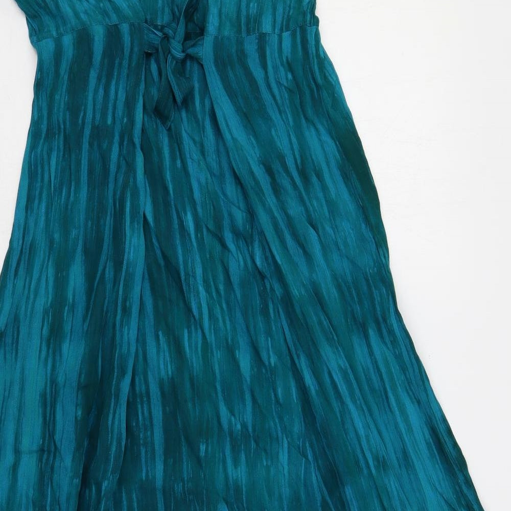 Orvis Womens Green Geometric Viscose A-Line Size S Boat Neck Pullover