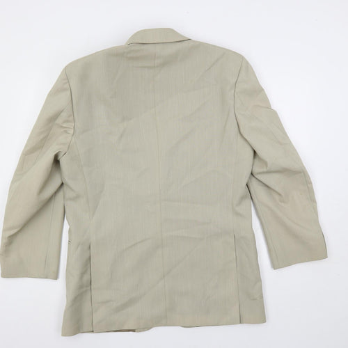 Brook Taverner Mens Beige Polyester Jacket Suit Jacket Size 40 Regular