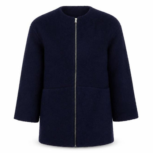 The New Girls Blue Overcoat Coat Size 9-10 Years Zip