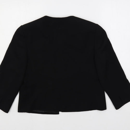 Jaeger Womens Black Jacket Blazer Size 12 - Open