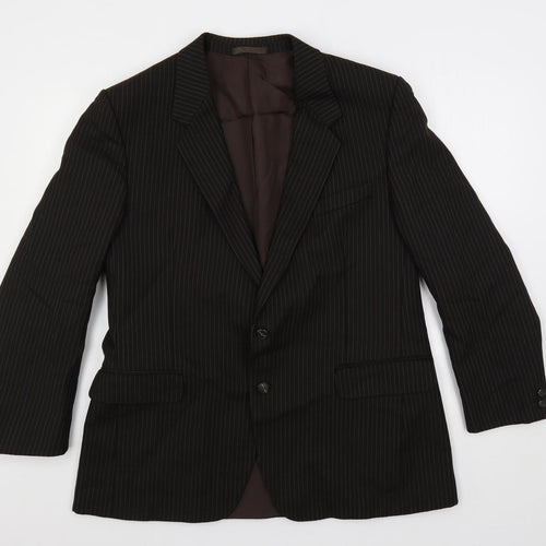 Hornes Mens Brown Striped Wool Jacket Suit Jacket Size 40 Regular