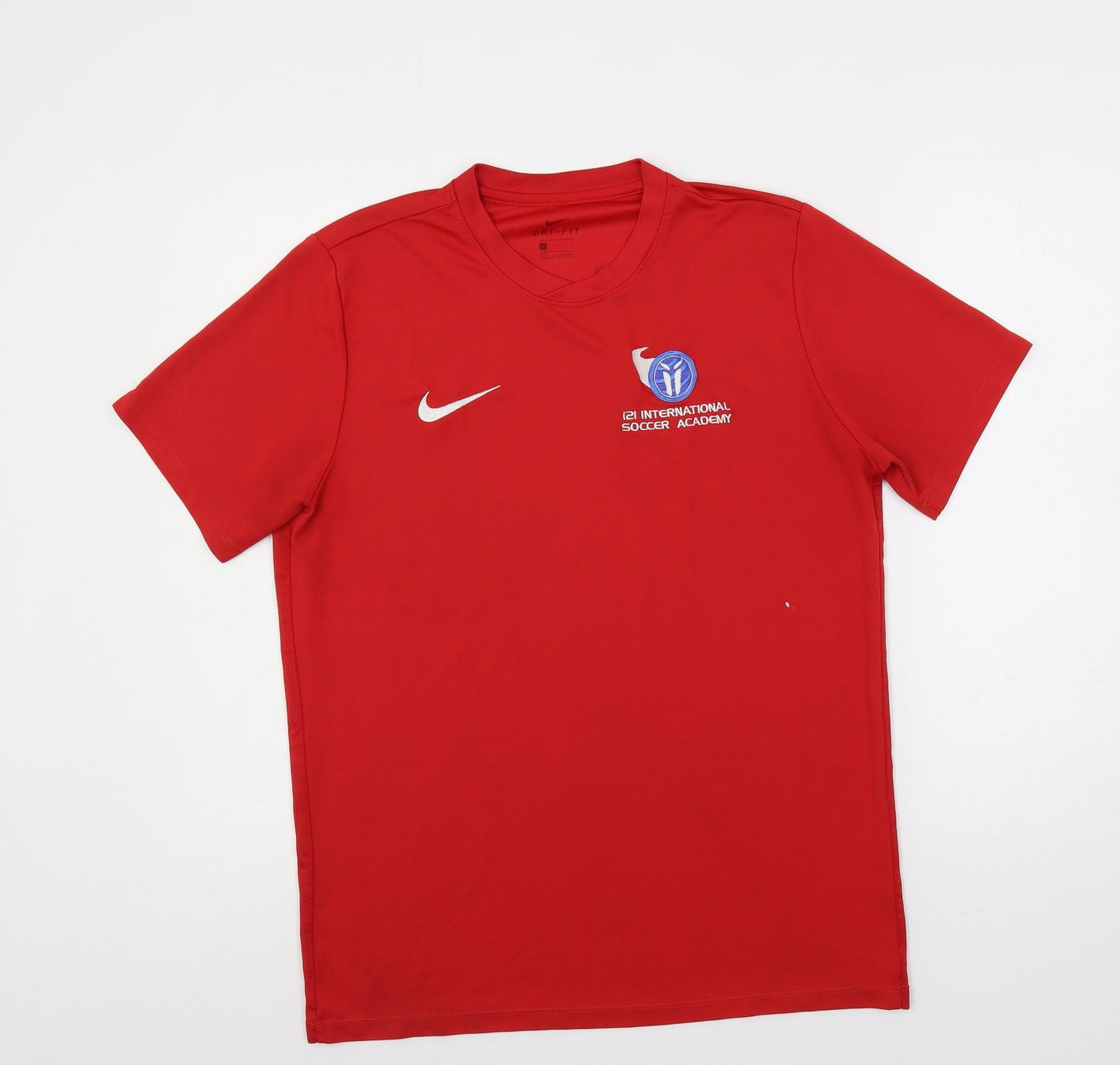 Nike Mens Red Polyester Pullover T-Shirt Size L Crew Neck Pullover - Logo