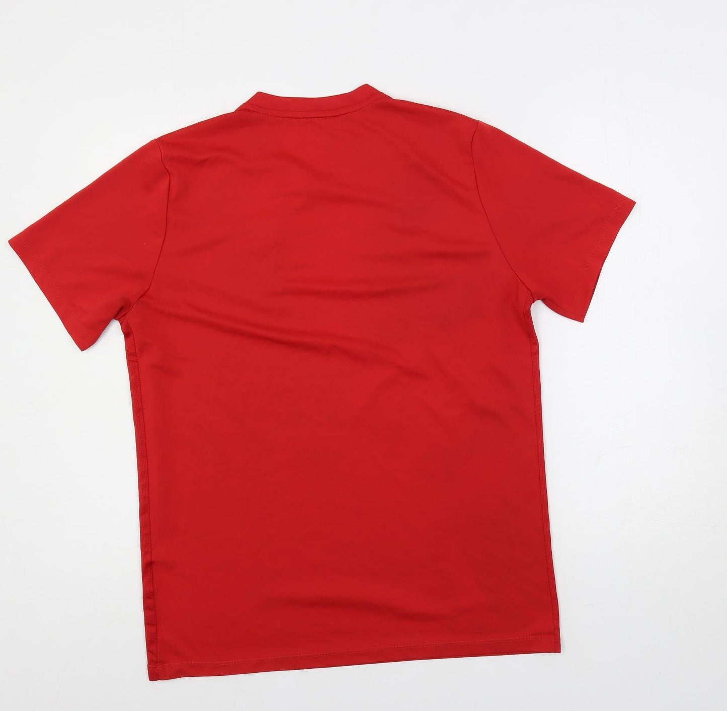 Nike Mens Red Polyester Pullover T-Shirt Size L Crew Neck Pullover - Logo