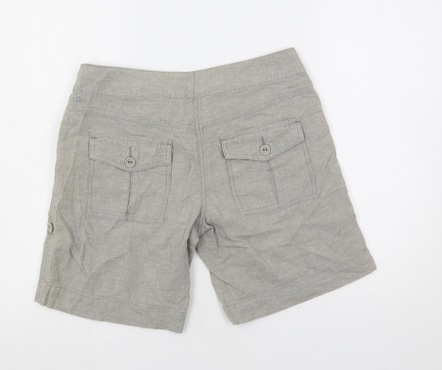 Mantaray Womens Beige Linen Basic Shorts Size 10 L8 in Regular Button - Adjustable Waist