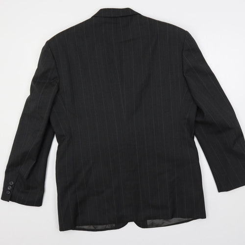 Horne Brothers Mens Grey Striped Wool Jacket Suit Jacket Size 40 Regular