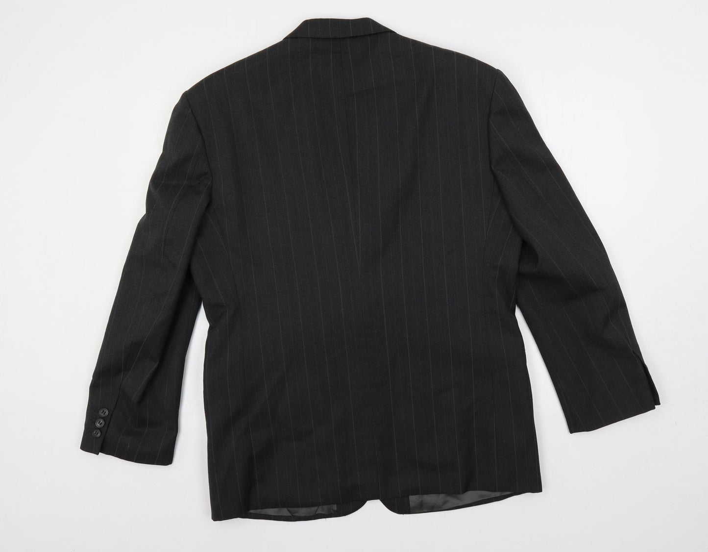 Horne Brothers Mens Grey Striped Wool Jacket Suit Jacket Size 40 Regular