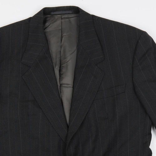 Horne Brothers Mens Grey Striped Wool Jacket Suit Jacket Size 40 Regular
