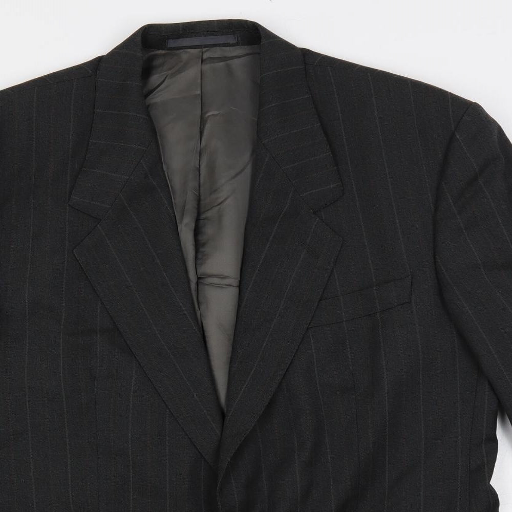 Horne Brothers Mens Grey Striped Wool Jacket Suit Jacket Size 40 Regular